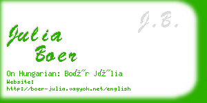 julia boer business card